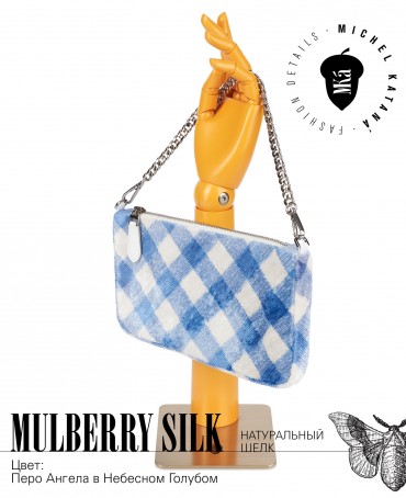 Клатч-конверт-косметичка из Шелка Женский CATTO NAVY!_Thiny/S